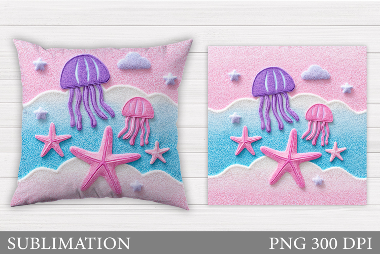 Jellyfish Pillow Sublimation. Jellyfish Sublimation
