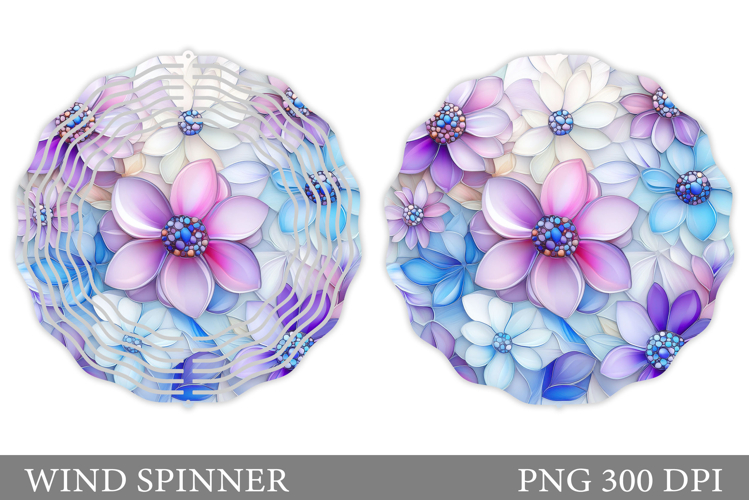 Flowers Wind Spinner Design. Floral Wind Spinner Sublimation