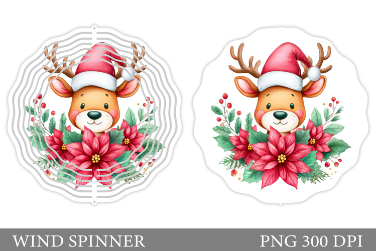 Christmas Deer Wind Spinner. Christmas Wind Spinner Design
