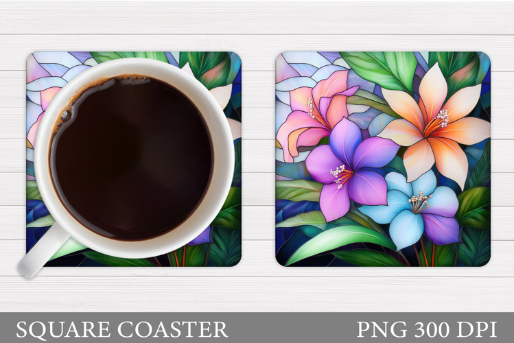 Floral Coaster Design. Flowers Coaster Sublimation