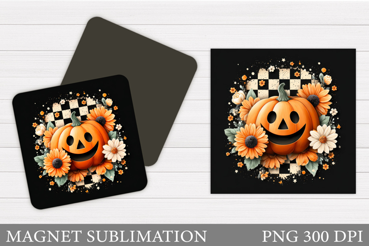 Scary Pumpkin Magnet. Halloween Magnet Design