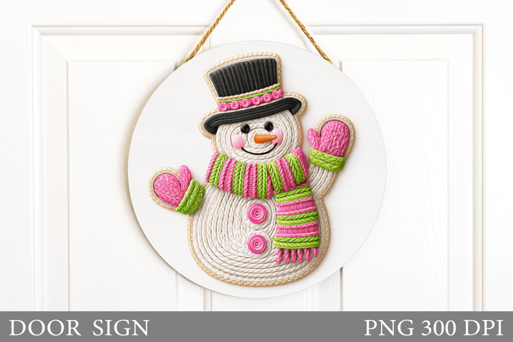 Cute Snowman Door Sign. Christmas Door Sign Design
