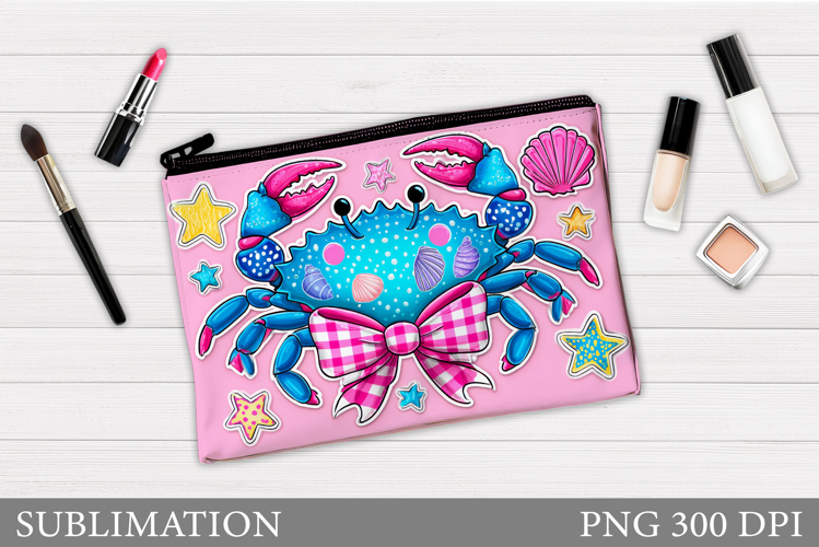 Crab Cosmetics Bag Design. Crab Makeup Pouch Sublimation