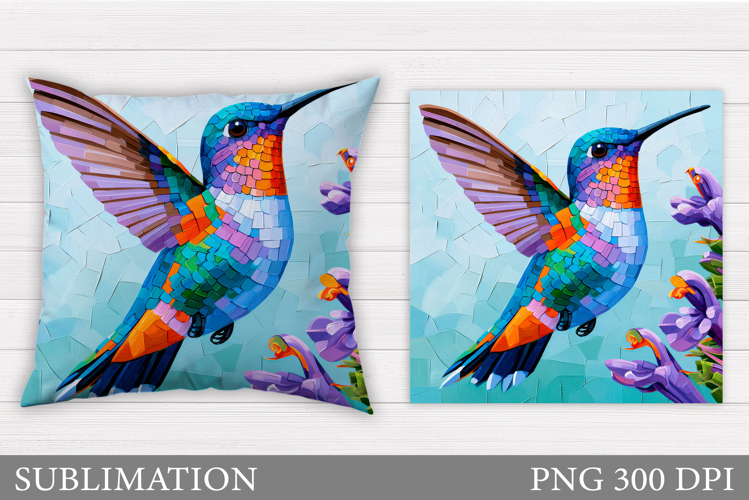 Hummingbird Pillow Design. Hummingbird Sublimation example image 1