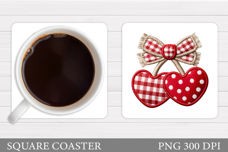 Valentines Cherry Coaster. Valentines Coaster Sublimation