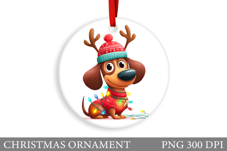 Cute Dog Christmas Ornament. Winter Dog Christmas Ornament