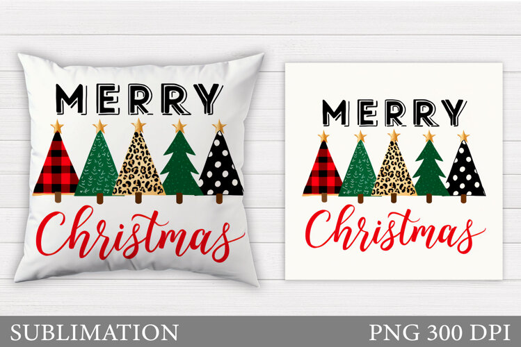 Christmas Tree Pillow Design. Christmas Pillow Sublimation example image 1