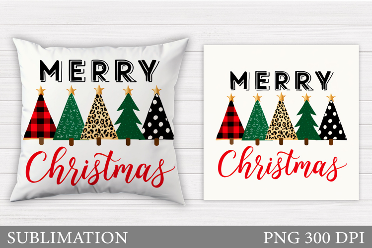 Christmas Tree Pillow Design. Christmas Pillow Sublimation