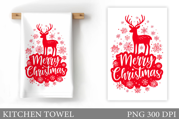 Merry Christmas Kitchen Towel. Christmas Kitchen Towel