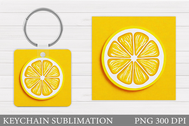 Lemon Keychain Sublimation. Lemon Keychain Design
