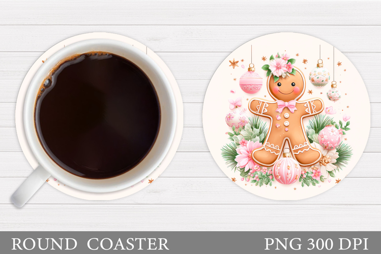 Gingerbread Coaster Design. Christmas Coaster Sublimation