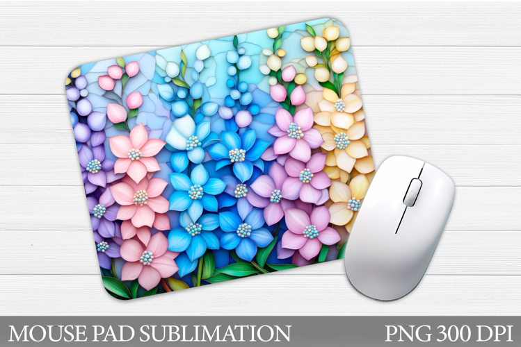 Flowers Mouse Pad Sublimation. Floral Mouse Pad Design