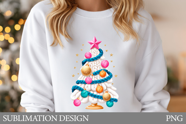 Crochet Christmas Tree T-Shirt. Christmas Tree Sublimation