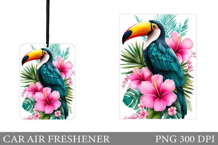 Toucan Car Air Freshener Design. Flowers Car Air Freshener