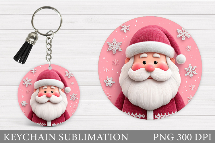 Santa Claus Keychain Design. Santa Claus Sublimation