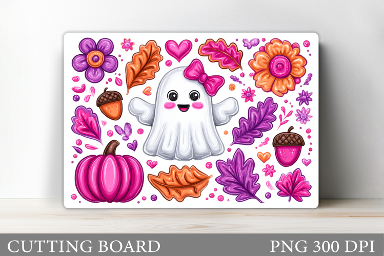 Fall Ghost Cutting Board. Fall Cutting Board Sublimation