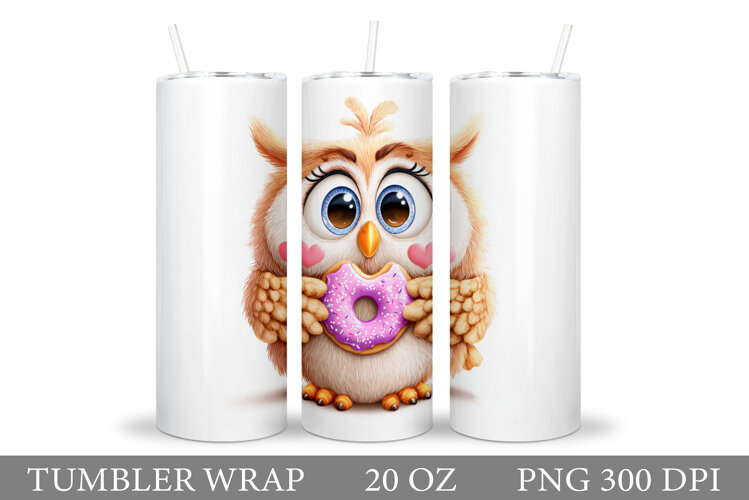 Cute Owl Tumbler Design. Owl Sublimation example image 1