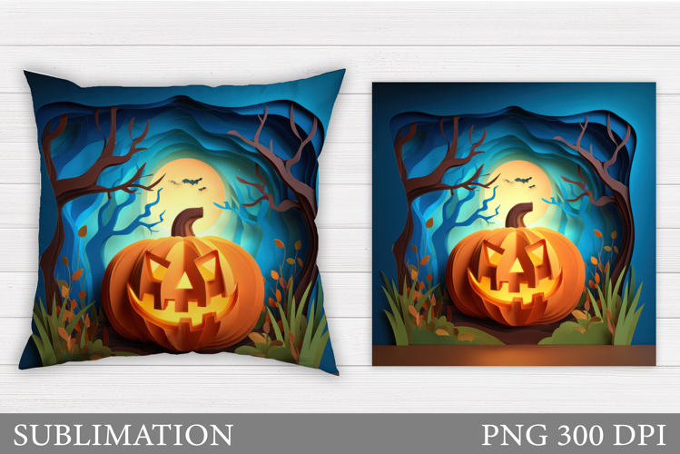 Halloween Pumpkin Pillow. Halloween Pillow Sublimation
