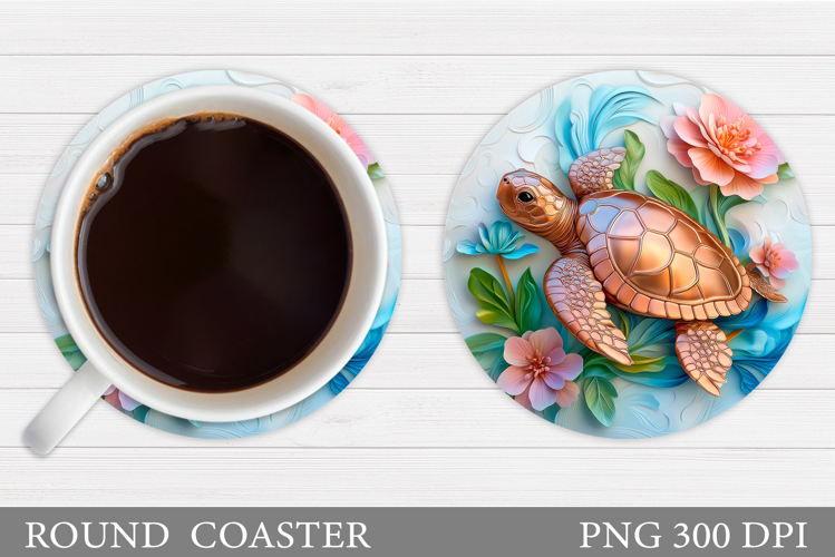 Sea Turtle Coaster Design. Turtle Coaster Sublimation