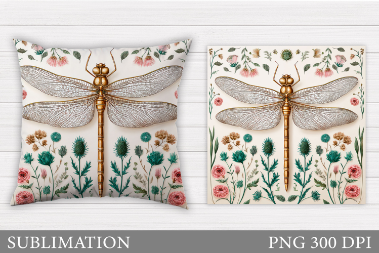 Dragonfly Sublimation. Dragonfly Pillow Design