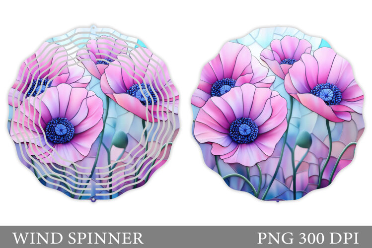Floral Wind Spinner Sublimation. Flowers Wind Spinner Design example image 1