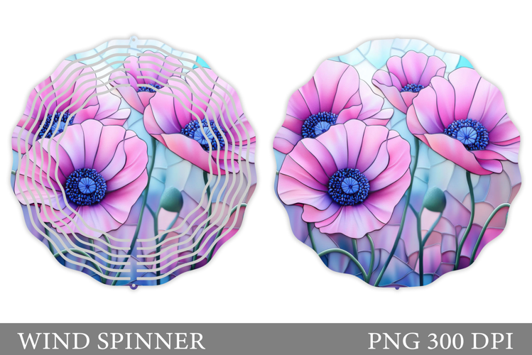Floral Wind Spinner Sublimation. Flowers Wind Spinner Design