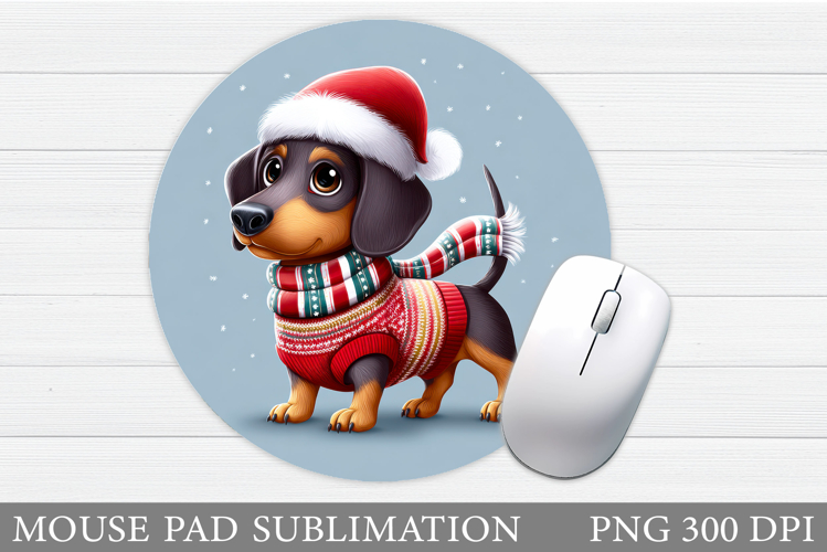 Christmas Dog Mouse Pad. Cute Dog Mouse Pad Design