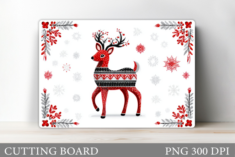 Reindeer Cutting Board. Christmas Cutting Board Design