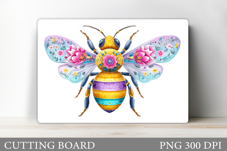 Bee Cutting Board Design. Flowers Kitchen Cutting Board