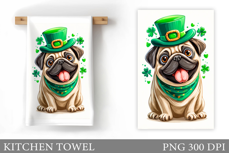 St Patrick Dog Kitchen Towel. St Patrick Kitchen Towel