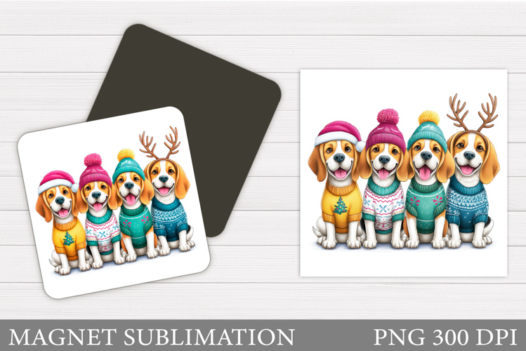 Christmas Dog Magnet Design. Christmas Magnet Sublimation