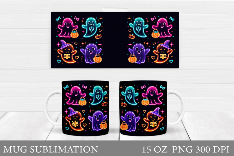 Ghost Mug Sublimation. Halloween Mug Design