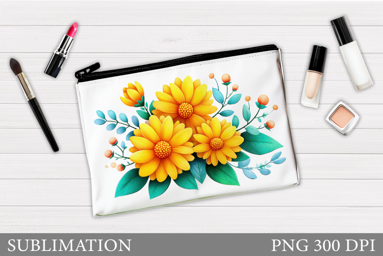 Flowers Makeup Bag Design. Flowers Makeup Pouch Sublimation