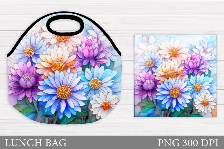 Flowers Lunch Bag Sublimation. Floral Lunch Bag Design