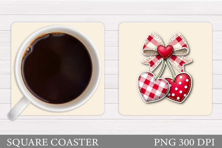 Valentines Cherry Coaster. Valentines Coaster Sublimation