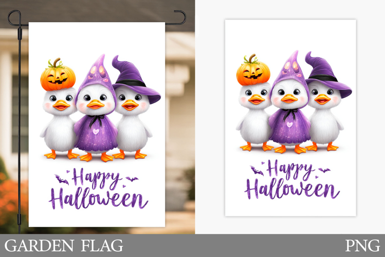 Halloween Goose Garden Flag Design. Halloween Garden Flag