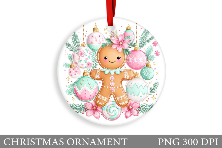 Gingerbread Christmas Ornament. Cute Raccoon Sublimation