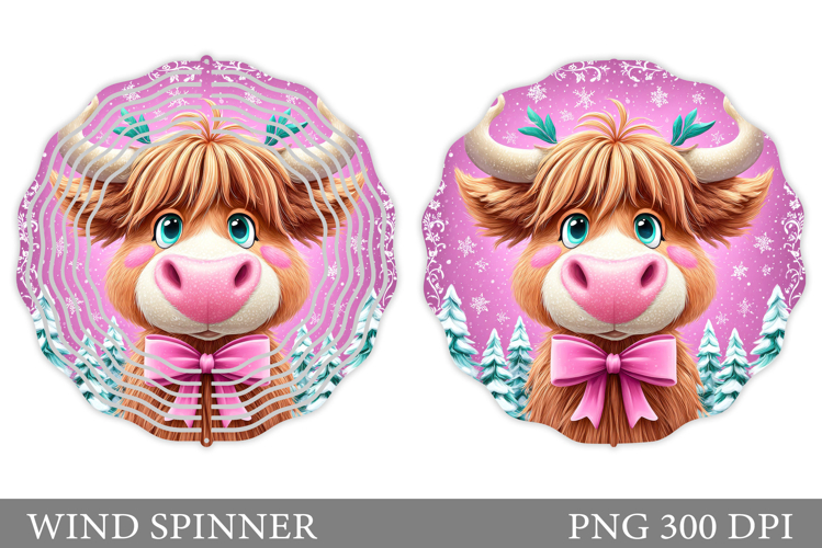 Christmas Cow Wind Spinner. Christmas Wind Spinner Design