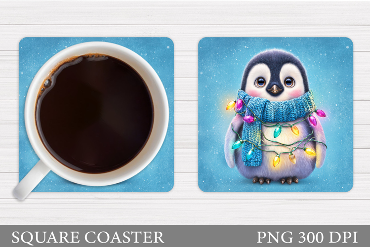 Christmas Penguin Coaster. Christmas Coaster Design