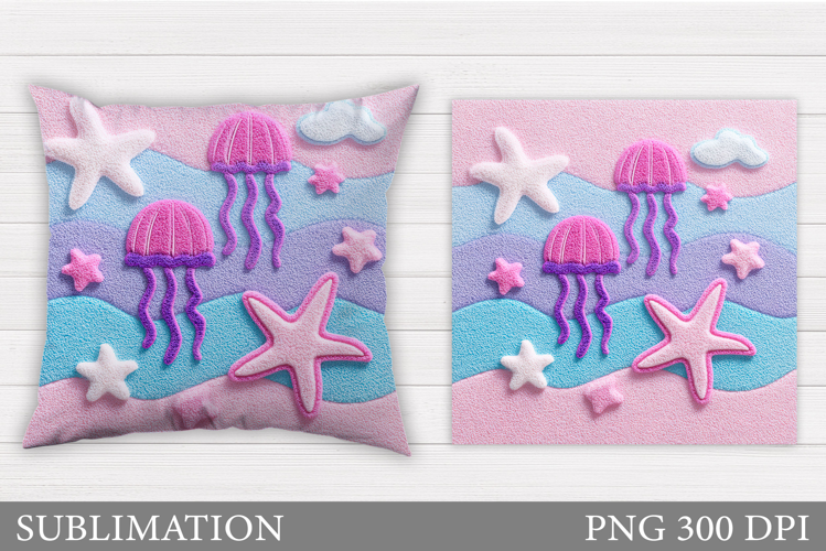 Jellyfish Pillow Sublimation. Jellyfish Sublimation