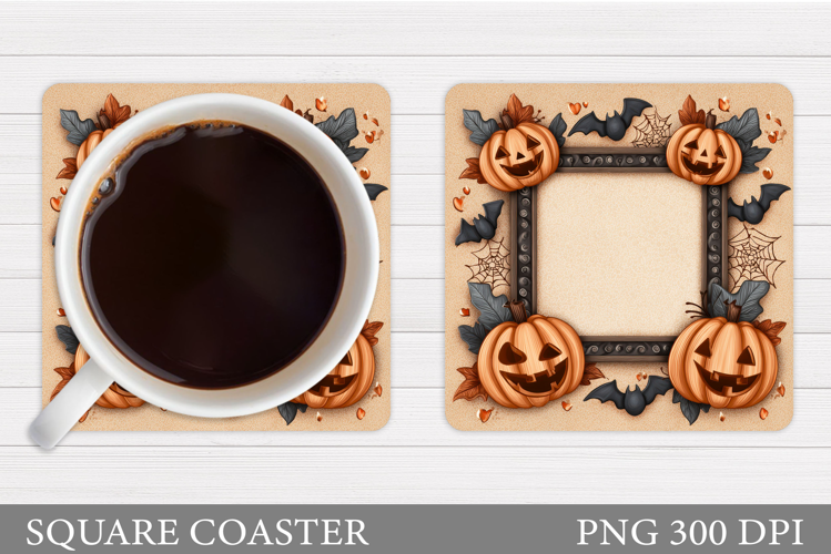Halloween Pumpkin Coaster. Halloween Coaster Sublimation