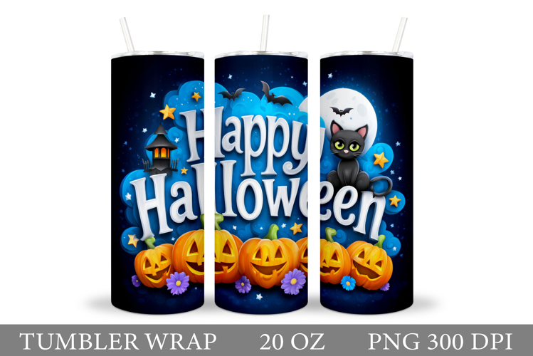 Halloween Pumpkin Tumbler Wrap. Halloween Tumbler Design