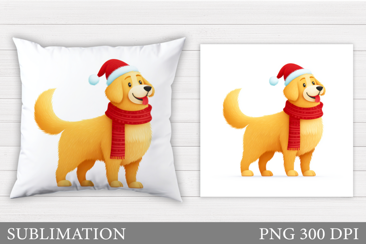 Christmas Dog Pillow Design. Christmas Pillow Sublimation