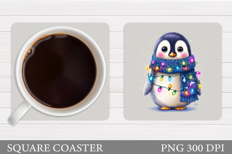 Christmas Penguin Coaster. Christmas Coaster Sublimation