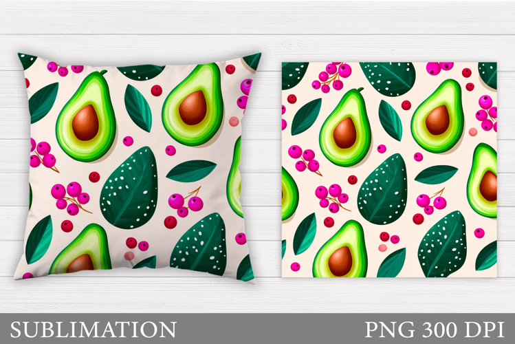 Avocado Pillow Design. Avocado Sublimation