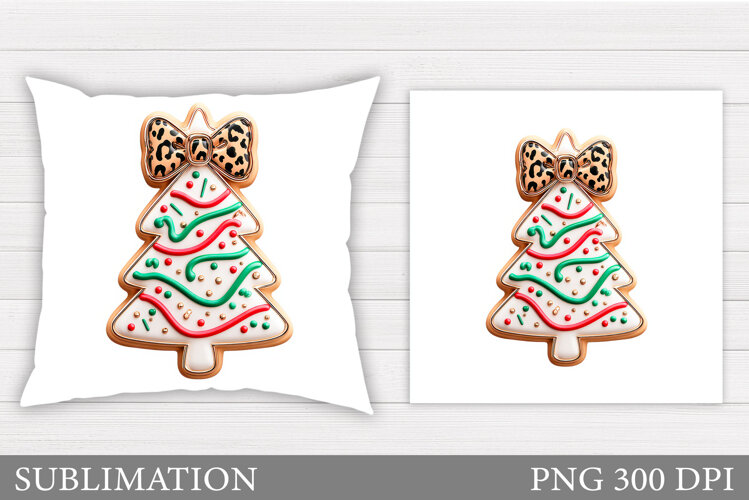 Christmas Tree Cakes Pillow. Christmas Pillow Sublimation example image 1
