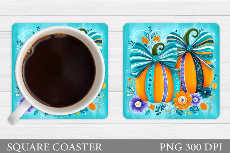 Pumpkin Coaster Design. Pumpkin Sublimation
