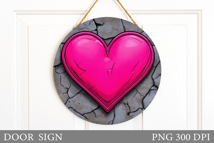 Heart Door Sign Design. Valentines Door Sign Sublimation