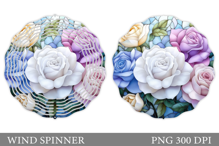 Roses Wind Spinner Design. Flowers Wind Spinner Sublimation