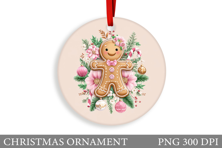 Gingerbread Christmas Ornament. Cute Raccoon Sublimation